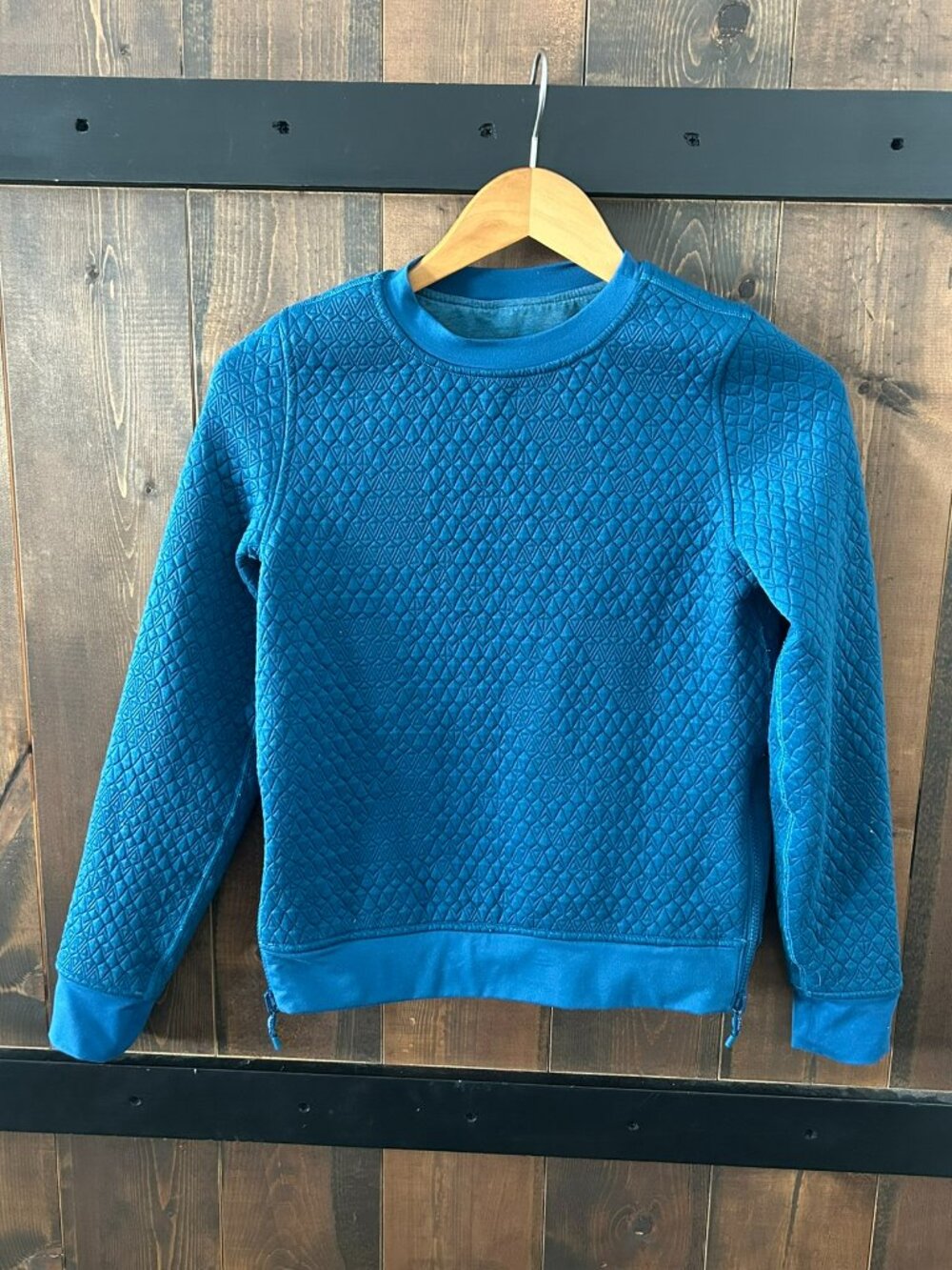Ivivva by Lululemon Teal Quilted Reversible Pullover Sweatshirt Girls Size 12